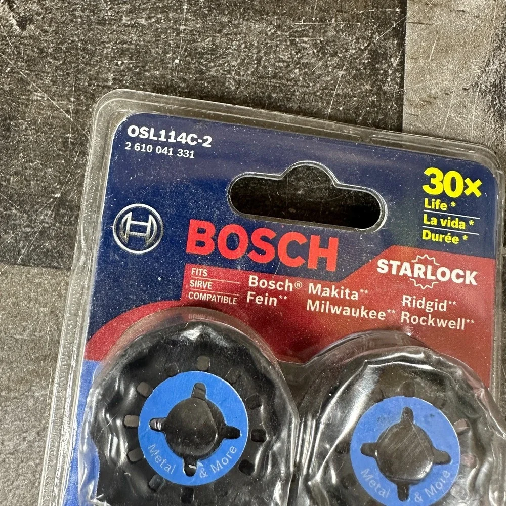 Bosch 2 pack 1-1/4 Inch Starlock Multi-Tool‎ Bi-Metal Blades - OSL114C-2PK NEW